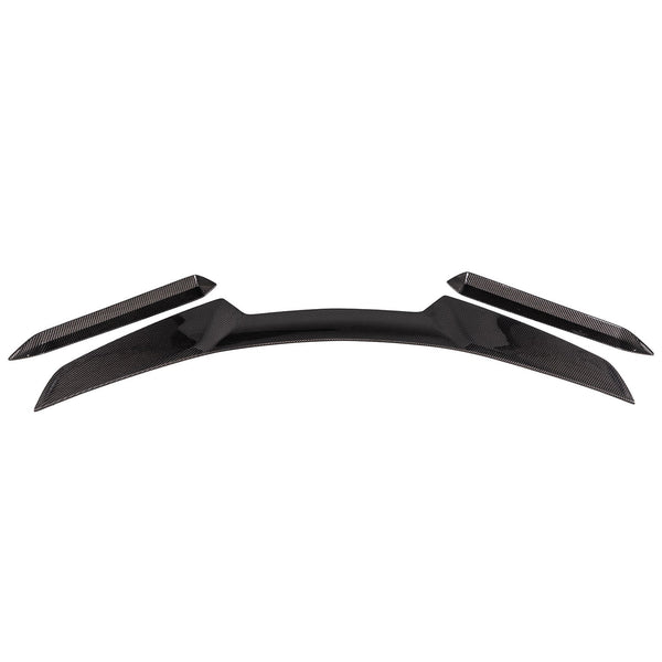Carbon fiber rear low wing with wicker bill winglets for the C8 Corvette Z06, E-Ray and Grand Sport, wing and winglets shown apart