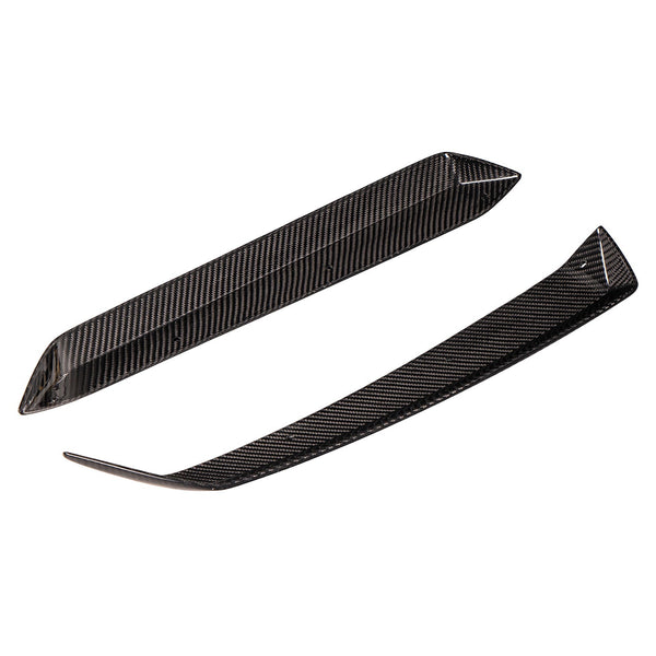 Carbon fiber wicker bill extension winglets for the C8 Corvette Z06, E-Ray and Grand Sport, pair, angled view